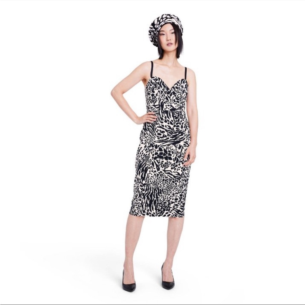 Sergio Hudson, Target Collaboration, Women’s Animal Print Bustier MIDI Dress